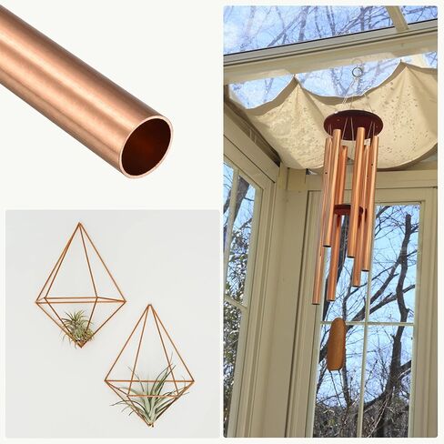 انبوب نحاسي معدني (قطر خارجي 20 ملم × جدار 1 ملم T × 100 ملم طول)، 3 قطع، انابيب مستقيمة - للاثاث المنزلي والالات والحرف اليدوية in Kuwait