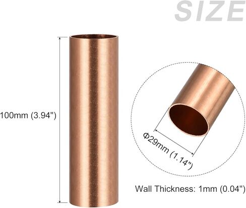 أنبوب نحاسي METALLIXITY (29 مم OD × 1 مم جدار T × 100 مم طول) 3 قطع، أنابيب مستقيمة - للتأثيث المنزلي، والآلات، والحرف اليدوية اليدوية in Kuwait