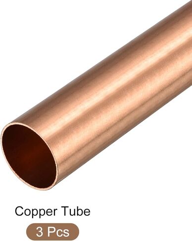 أنبوب نحاسي METALLIXITY (29 مم OD × 1 مم جدار T × 100 مم طول) 3 قطع، أنابيب مستقيمة - للتأثيث المنزلي، والآلات، والحرف اليدوية اليدوية in Kuwait