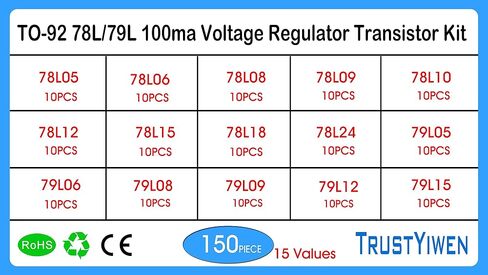 Gernal TRUSTYIWE 15Values 150pcs TO-92 78L05 78L06 78L08 78L09 78L10 78L12 78L15 78L18 78L24 79L05 79L15 78L79L 100ma Voltage Regulator Transistor Kit in Saudi Arabia