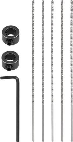 uxcell Drill Bit Set, 6mm Bore Drill Stop Set Screw Holder 2pcs, 2.5mm High Speed Steel Drill Bit 5pcs, Hex Wrench 1pcs in Saudi Arabia