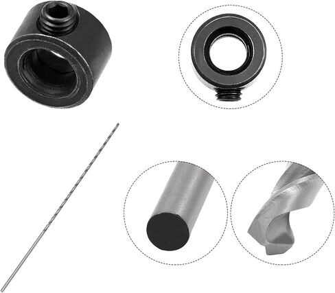 uxcell Drill Bit Set, 6mm Bore Drill Stop Set Screw Holder 2pcs, 2.5mm High Speed Steel Drill Bit 5pcs, Hex Wrench 1pcs in Saudi Arabia