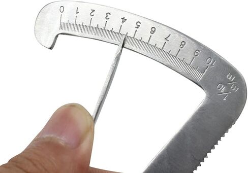 1 قطعة قياس الفرجار قياس الأسنان الفرجار الفولاذ المقاوم للصدأ قياس الأسنان الفرجار 0-10mm مقياس حاكم المجوهرات قياس الفرجار قياس التاج الفرجار، الفضة in Kuwait