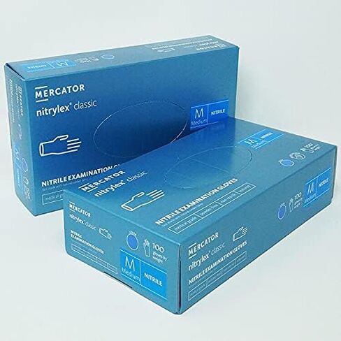 قفازات NITRYLEX Nitrile للفحص الطبي 1000/cs، خالية من البودرة/اللاتكس، منسوجة، أزرق in Saudi Arabia