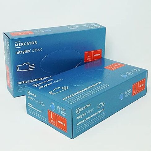 قفازات NITRYLEX Nitrile للفحص الطبي 1000/cs، خالية من البودرة/اللاتكس، منسوجة، أزرق in Saudi Arabia