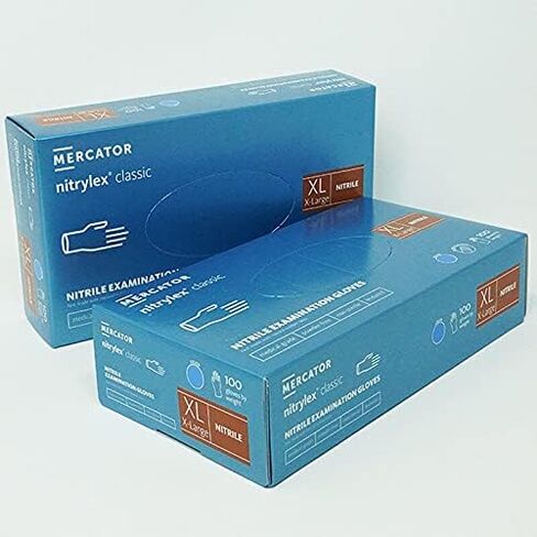 قفازات NITRYLEX Nitrile للفحص الطبي 1000/cs، خالية من البودرة/اللاتكس، منسوجة، أزرق in Saudi Arabia