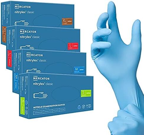 قفازات NITRYLEX Nitrile للفحص الطبي 1000/cs، خالية من البودرة/اللاتكس، منسوجة، أزرق in Saudi Arabia