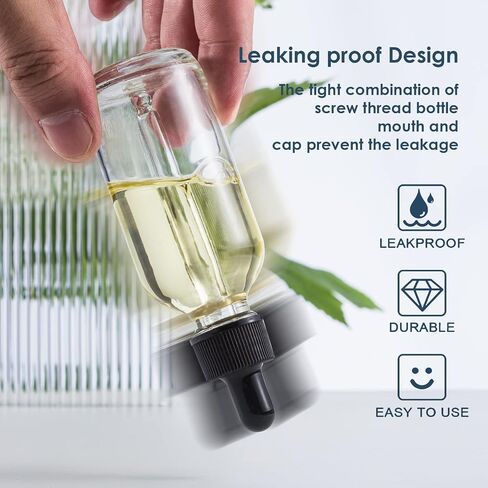 Claplante 48 pack 2oz Small Clear Glass Bottles with Lids and Black Glass Dropper& 2 Stainless Steel Funnels, 2oz Glass Dropper Bottles, Boston Round Sample Bottles for Oils, Mini Travel Bottles in Saudi Arabia