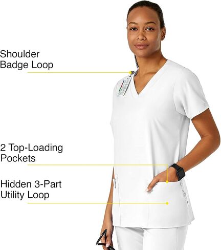 WonderWink Women's Basic V-Neck Top in Kuwait