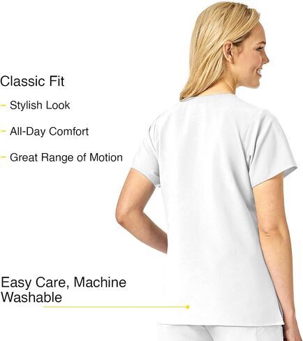 WonderWink Women's Basic V-Neck Top in Kuwait