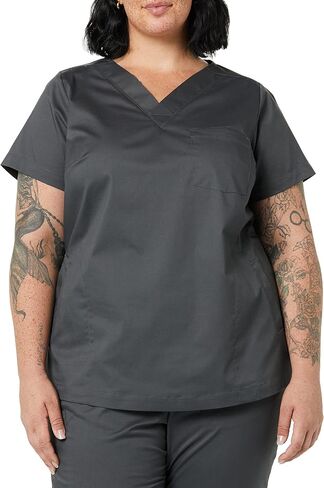 Amazon Essentials Women's Classic Fit V-Neck Short Sleeve Scrub Top (Available in Plus Size) in Saudi Arabia