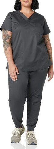 Amazon Essentials Women's Classic Fit V-Neck Short Sleeve Scrub Top (Available in Plus Size) in Saudi Arabia