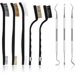 Accmor Gun Cleaning Brush Pick Tool, 3 Packs Double-Ended Brushes + 2 Packs Single-Ended All Purpose Cleaning Brushes with 3 Pcs Stainless Steel Picks Kit for Cleaning Welding Slag and Rust in Saudi Arabia