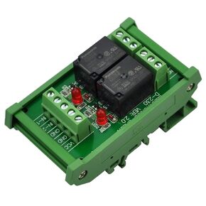 Electronics-Salon DIN Rail Mount 2 SPDT 10Amp Power Relay Interface Module, DC 5V Version. in Saudi Arabia