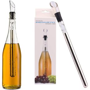 DERNORD Wine Chiller 3-in-1 Stainless Steel Wine Bottle Cooler Stick Freezer with Aerator and Pourer for Chilling Longer, Pouring and Aerating Wine for Christmas and Birthday Gifts in Saudi Arabia
