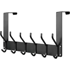 زي ان بين علاقة باب تعلق على الباب مع 12 خطاف معطف لحقيبة المناشف والقبعة والروب والملابس، منظم للحمام فوق الباب رف منشفة للمطبخ وغرفة المعيشة (اسود) in Kuwait