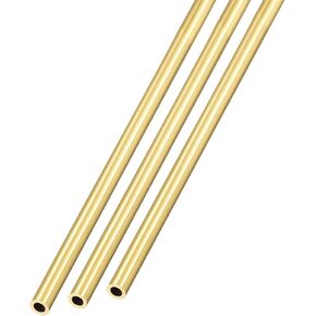 METALLIXITY Brass Tube (4mm OD x 0.75mm Wall T x 300mm L) 3Pcs, Straight Tubing - for Home Furnishing, Machinery, DIY Handicraft in Kuwait
