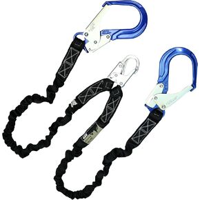 AFP 6FT Double Leg Internal Shock Absorbing Safety Fall Protection Lanyard with Dual Aluminum Pelican Rebar & Steel Snap Hook | Heavy-Duty Webbing | OSHA & ANSI Rated (Aluminum) in Kuwait