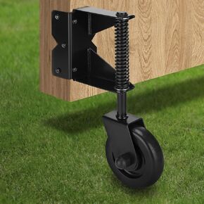 YONSIN 4.3" Heavy Duty Gate Caster Wheel with Spring Loaded for Wooden Gate Fences, Gate Caster with 360° Swivel, Right-Angel Mount Plate for Metal Gate, Yard Fence, 220 Lbs Capacity, L&R, White in Kuwait