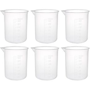 uxcell Measuring Cups 50ml PP Plastic Graduated Beaker Transparent for Lab Kitchen liquids 6pcs in Kuwait