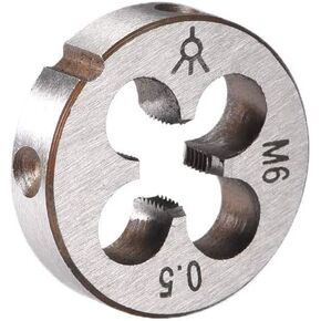 uxcell M6 X 0.5 Metric Round Die, Machine Thread Right Hand Threading Die, Alloy Steel Screw Thread Cutting Die