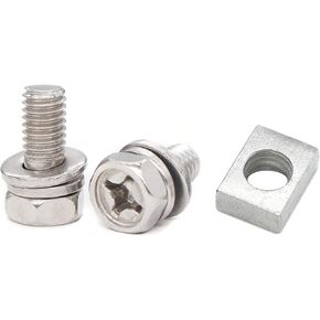 cSeao 8-Pack M6x16mm دراجة نارية بطارية طرفية مسامير البراغي والصواميل المربعة 304 الفولاذ المقاوم للصدأ in Kuwait