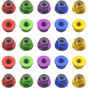 WMYCONGCONG 25 PCS M4 Aluminum Nylon Lock Nuts M4 Flange Nylon Insert Self-Locking Nut for RC Drone FPV Parts in Saudi Arabia