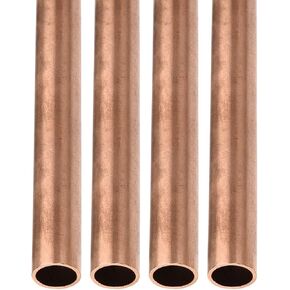 11mm x 0.5mm x 100mm(ODxWall TxL) Copper Tube - 4Pack - Good for Machinery Equipment DIY Decorative Frame - Round Metal Tubing