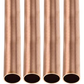 11mm x 0.5mm x 100mm(ODxWall TxL) Copper Tube - 4Pack - Good for Machinery Equipment DIY Decorative Frame - Round Metal Tubing