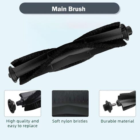 طقم ملحقات قطع غيار 19 قطعة لهونيتور Q6 برو ولاريسار L6 برو وAIRROBO T10+ وNeabot N2 مكنسة كهربائية روبوتية، 1 فرشاة رئيسية 6 فرش جانبية 6 مرشحات HEPA 4 منصات ممسحة 2 أكياس غبار in Kuwait