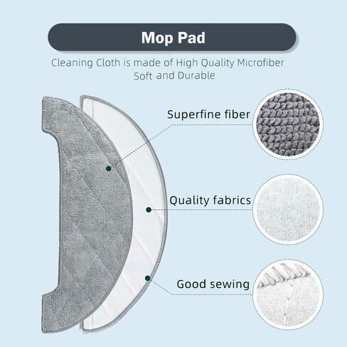 طقم ملحقات قطع غيار 19 قطعة لهونيتور Q6 برو ولاريسار L6 برو وAIRROBO T10+ وNeabot N2 مكنسة كهربائية روبوتية، 1 فرشاة رئيسية 6 فرش جانبية 6 مرشحات HEPA 4 منصات ممسحة 2 أكياس غبار in Kuwait