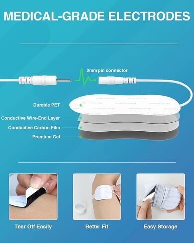 وحدة تحفيز العضلات Comfytemp TENS، آلة TENS مزدوجة القنوات لإدارة الألم، مدلك نبض إلكتروني للظهر والرقبة وعرق النسا وتخفيف آلام الكتف، 12 وضعًا، 8 وسادات كهربائية in Saudi Arabia