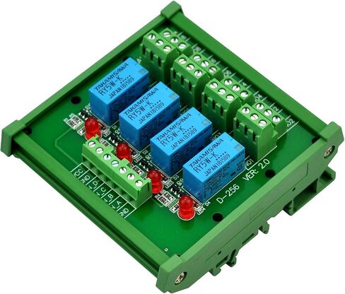 إلكترونيات-صالون DIN Rail Mount 4 DPDT وحدة واجهة مرحل الإشارة، إصدار DC 5V. in Kuwait