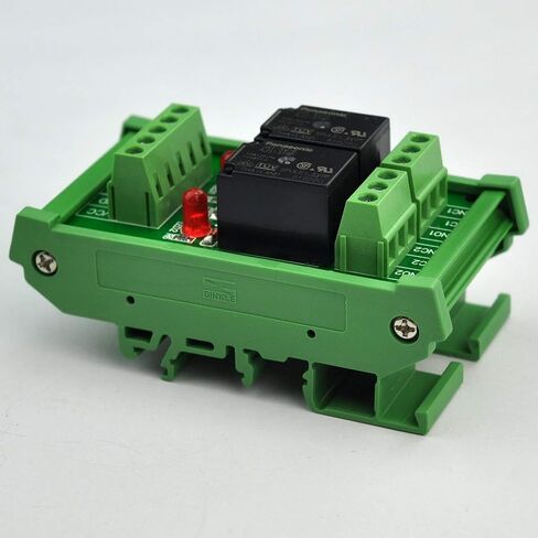 Electronics-Salon DIN Rail Mount 2 SPDT 10Amp Power Relay Interface Module, DC 5V Version. in Saudi Arabia