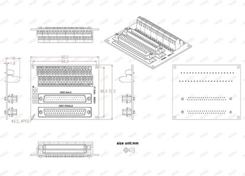 D-SUB Male-Female Breakout Board Terminal Block Interface Module (DB9) in Kuwait