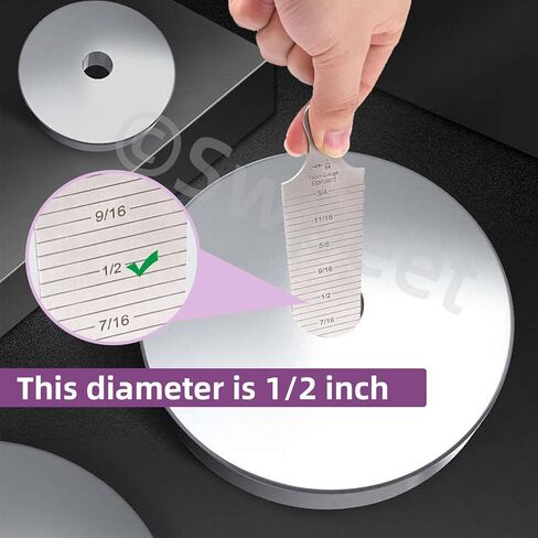 Swpeet 3 عبوات من الفولاذ المقاوم للصدأ 5/8 بوصة 5/6 بوصة 9/5 بوصة - 15 مم 30 مم 45 مم مجموعة متنوعة من المقاسات المستدقة، مقياس لحام مستدق، أداة فحص ثقب مسطرة اللحام المستدقة in Kuwait