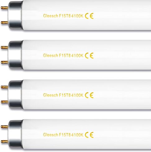 15W 18" T8 Fluorescent Linear Tube Bulb F15T8/CW Cool White Light 4100K Medium Bi-Pin G13 Base 4 Pack in Kuwait