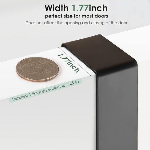 زي ان بين علاقة باب تعلق على الباب مع 12 خطاف معطف لحقيبة المناشف والقبعة والروب والملابس، منظم للحمام فوق الباب رف منشفة للمطبخ وغرفة المعيشة (اسود) in Kuwait