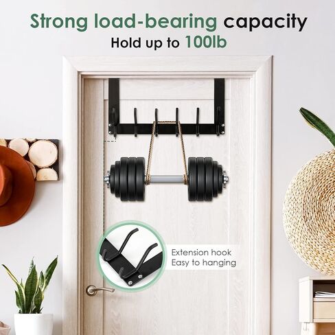 زي ان بين علاقة باب تعلق على الباب مع 12 خطاف معطف لحقيبة المناشف والقبعة والروب والملابس، منظم للحمام فوق الباب رف منشفة للمطبخ وغرفة المعيشة (اسود) in Kuwait