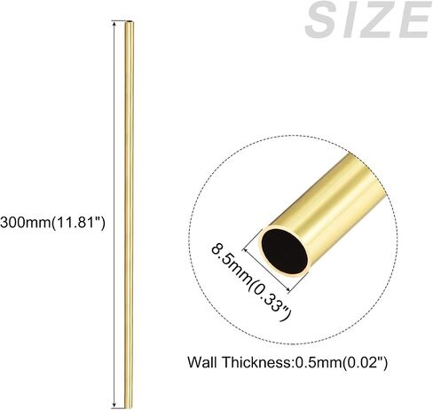 METALLIXITY Brass Tube (8.5mm OD x 0.5mm Wall T x 300mm L) 3Pcs, Straight Tubing - for Home Furnishing, Machinery, DIY Handicraft in Saudi Arabia