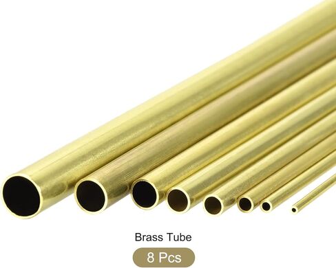 أنبوب نحاسي METALLIXITY (2 مم - 10 مم OD × 0.5 مم جدار T × 300 مم طول) حزمة من 8، أنابيب مستقيمة - للتأثيث المنزلي، والآلات، والحرف اليدوية اليدوية in Kuwait