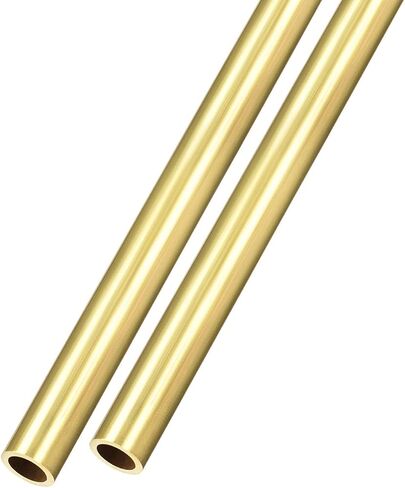 METALLIXITY Brass Tube (8mm OD x 1mm Wall T x 300mm L) 2Pcs, Straight Tubing - for Home Furnishing, Machinery, DIY Handicraft in Saudi Arabia