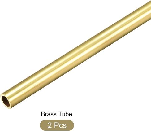 METALLIXITY Brass Tube (8mm OD x 1mm Wall T x 300mm L) 2Pcs, Straight Tubing - for Home Furnishing, Machinery, DIY Handicraft in Saudi Arabia