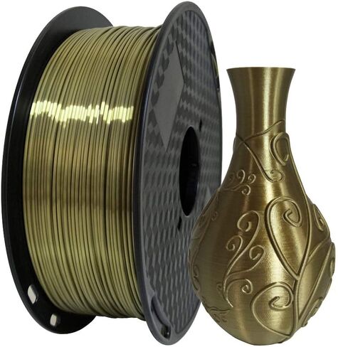 خيوط طابعة 3D من الحرير العتيق الذهبي PLA 1.75 مم 1 كجم (2.39 كجم) خامة الطباعة حريرية ذهبية مثل خيوط النحاس البرونزي المعدني PLA المواد CC3D أيضًا حرير لامع ذهبي فضي نحاسي in Kuwait