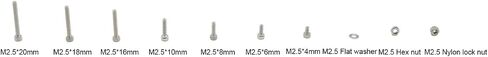 HVAZI Metric M2.5 Stainless Steel Socket Head Cap Screws/Hex Nuts/Nylon Lock nut/Flat Washer Assortment Kit in Kuwait