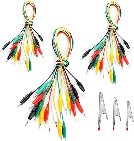 30PCS Alligator Clips Electrical, Eiechip Insulated Alligator Clips with Wires Test Cable Double-Ended Clips, Alligator Clips Insulated Test Cable 5 Colors 30Pieces 20inches(Big/Medium/Small) in Kuwait