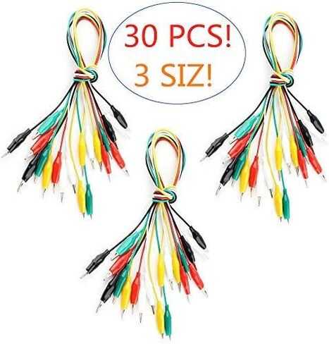 30PCS Alligator Clips Electrical, Eiechip Insulated Alligator Clips with Wires Test Cable Double-Ended Clips, Alligator Clips Insulated Test Cable 5 Colors 30Pieces 20inches(Big/Medium/Small) in Kuwait