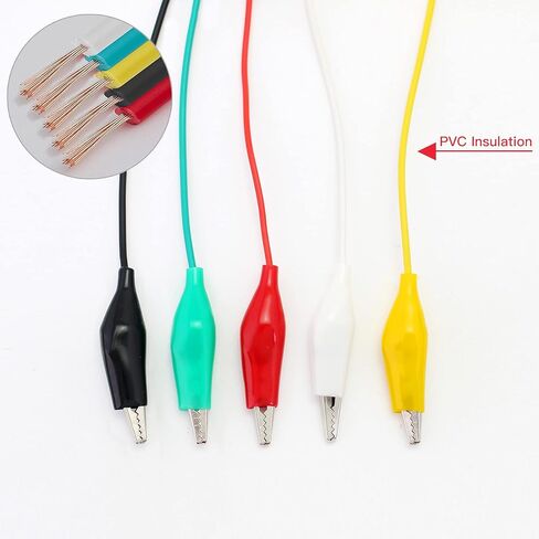 30PCS Alligator Clips Electrical, Eiechip Insulated Alligator Clips with Wires Test Cable Double-Ended Clips, Alligator Clips Insulated Test Cable 5 Colors 30Pieces 20inches(Big/Medium/Small) in Kuwait