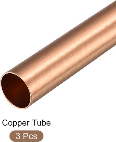 METALLIXITY Copper Tube (23mm OD x 1mm Wall T x 100mm L) 3Pcs, Straight Tubing - for Home Furnishing, Machinery, DIY Handicraft in Kuwait
