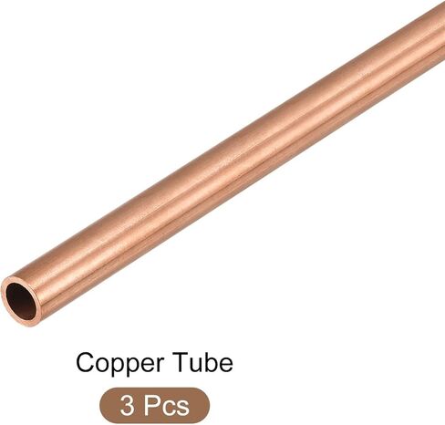 METALLIXITY Copper Tube (9mm OD x 1mm Wall T x 300mm L) 3Pcs, Straight Tubing - for Home Furnishing, Machinery, DIY Handicraft in Saudi Arabia